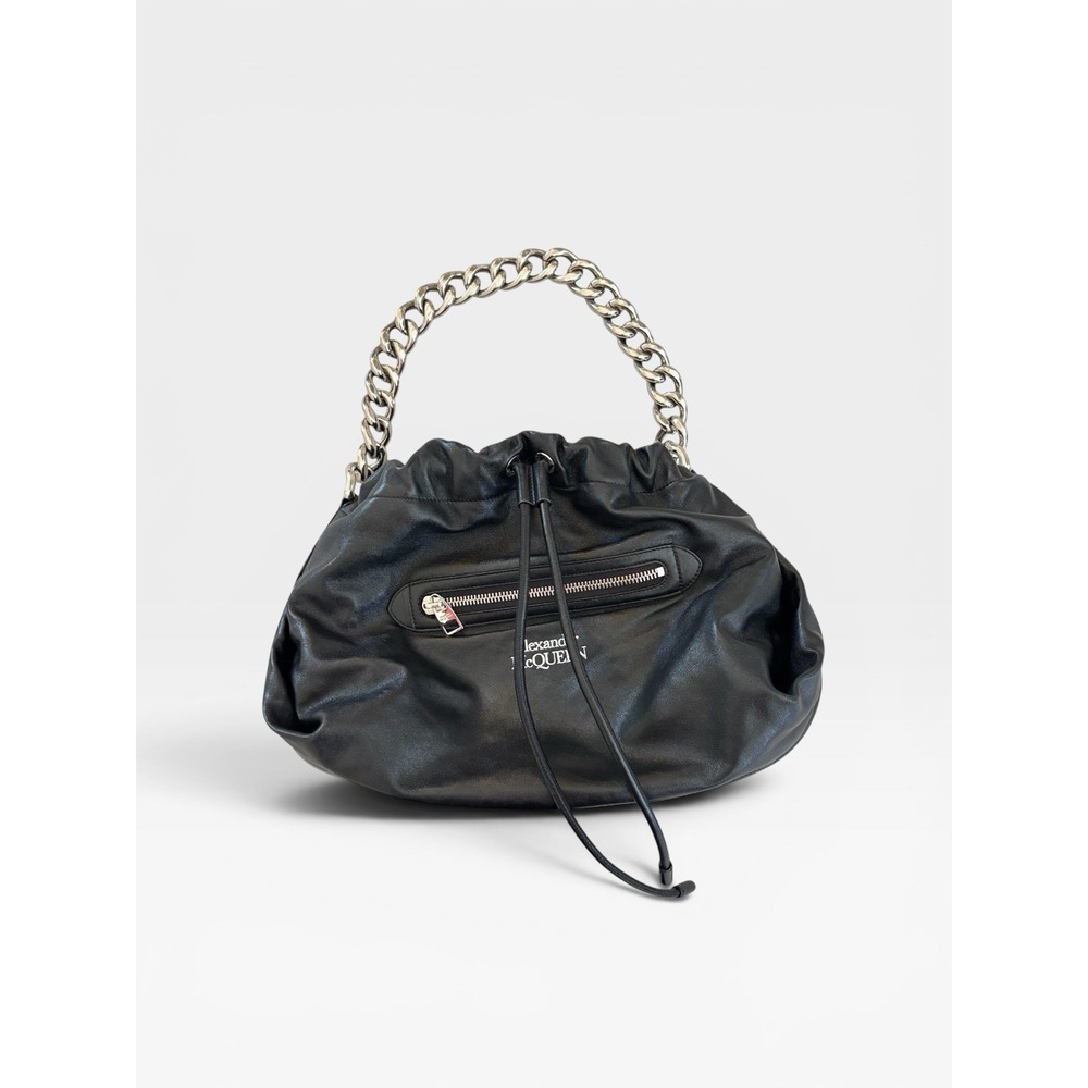 Alexander McQueen The Ball Bundle Chain Shoulder Bag Black Leather Chain‎ Strap